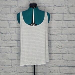 *Nwt Lafayette 148 Womens Light Blue White Striped tank top Sz L $178